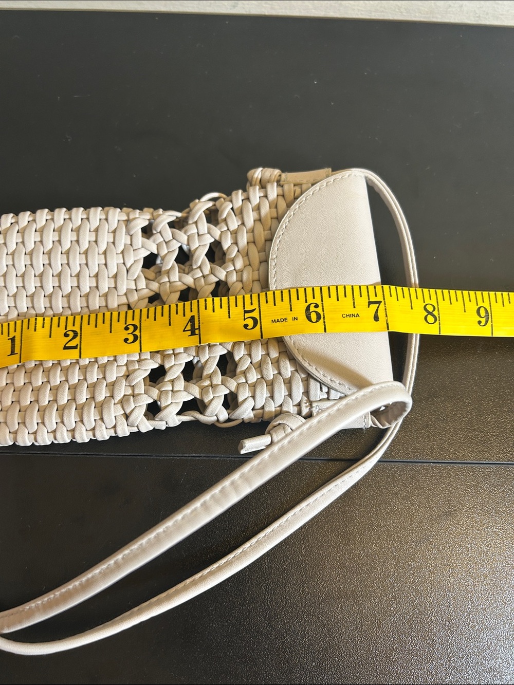 H&M White Woven Crossbody Phone Bag - Women's Small Shoulder Purse - Picture 6 of 7